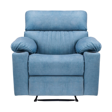 Bordeaux Sophisticated Fabric Recliner 1-Seater - Blue_2