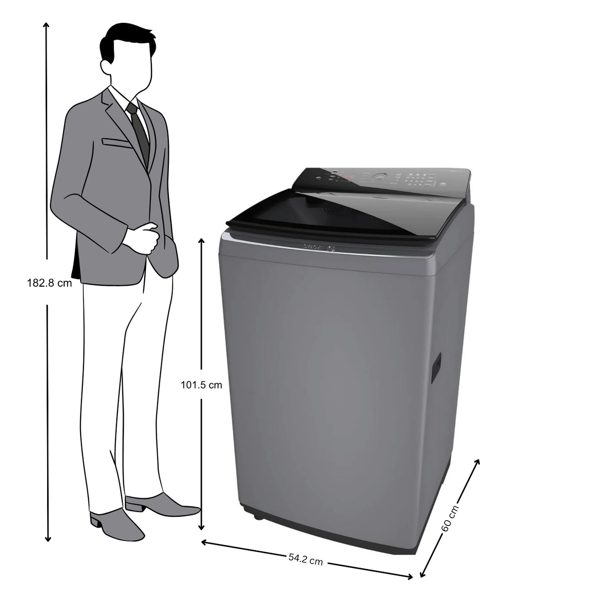Bosch WOE802D7IN  Fully Automatic Top Load Washing Machine 8.0Kg – Dark Grey