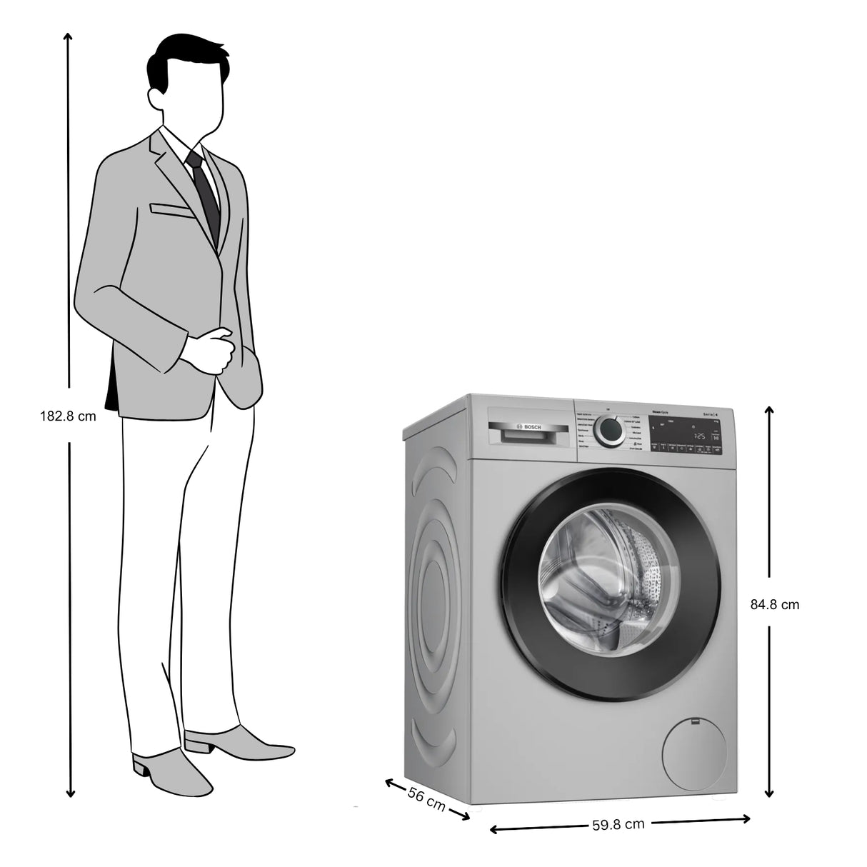 Bosch WGA1320SIN  Fully Automatic Front Load Washing Machine 8Kg  - Silver