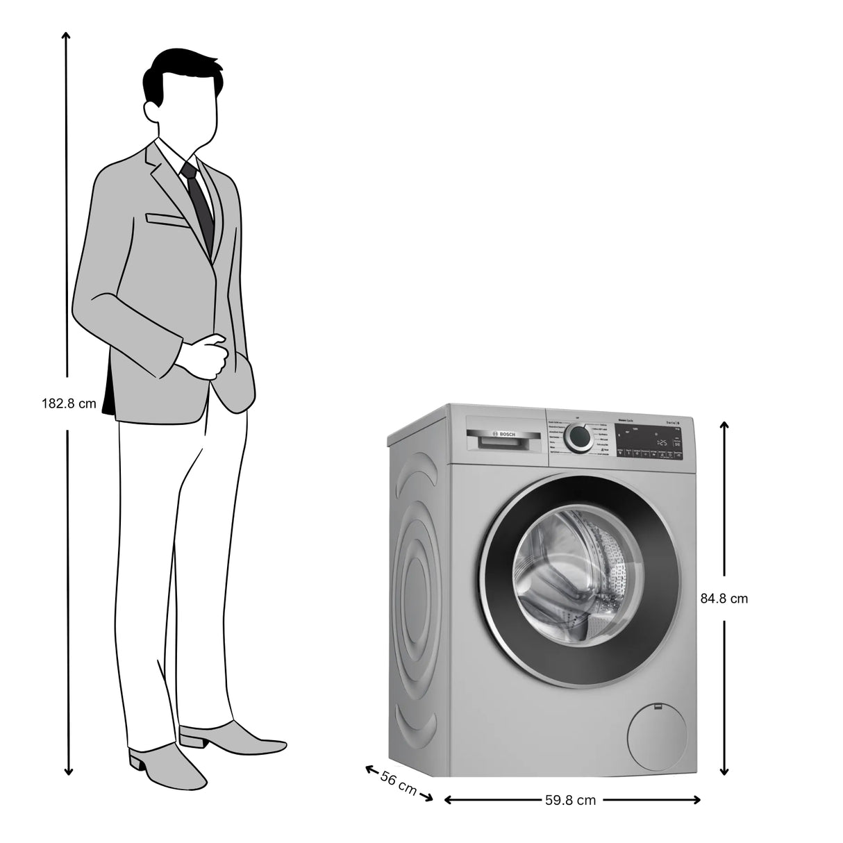 Bosch WGA1420SIN Fully Automatic Front Load Washing Machine 9Kg- Silver