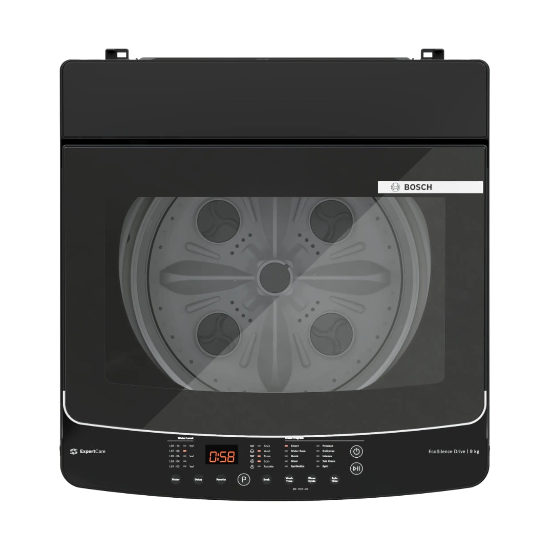 BoschWOE90DV0IN Fully Automatic Top Load Washing Machine 9 Kg - Black_Panel View