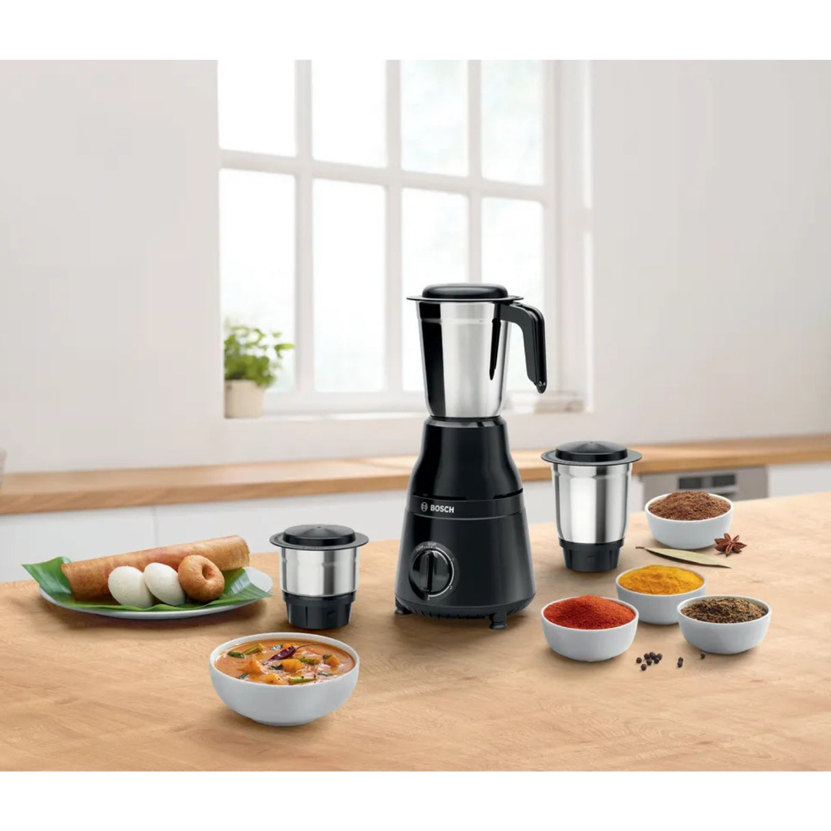Bosch TrueMixx MG2213C1KI 500 W 3 Jars Mixer Grinder – Black