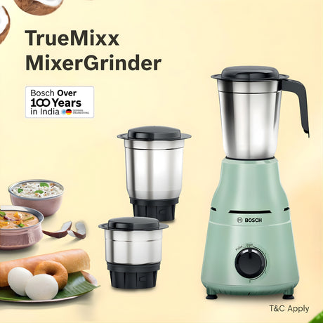 Bosch MG4413C4GI Mixer Grinder 750W 3 Jars Stone Pounding Technology - Black_2