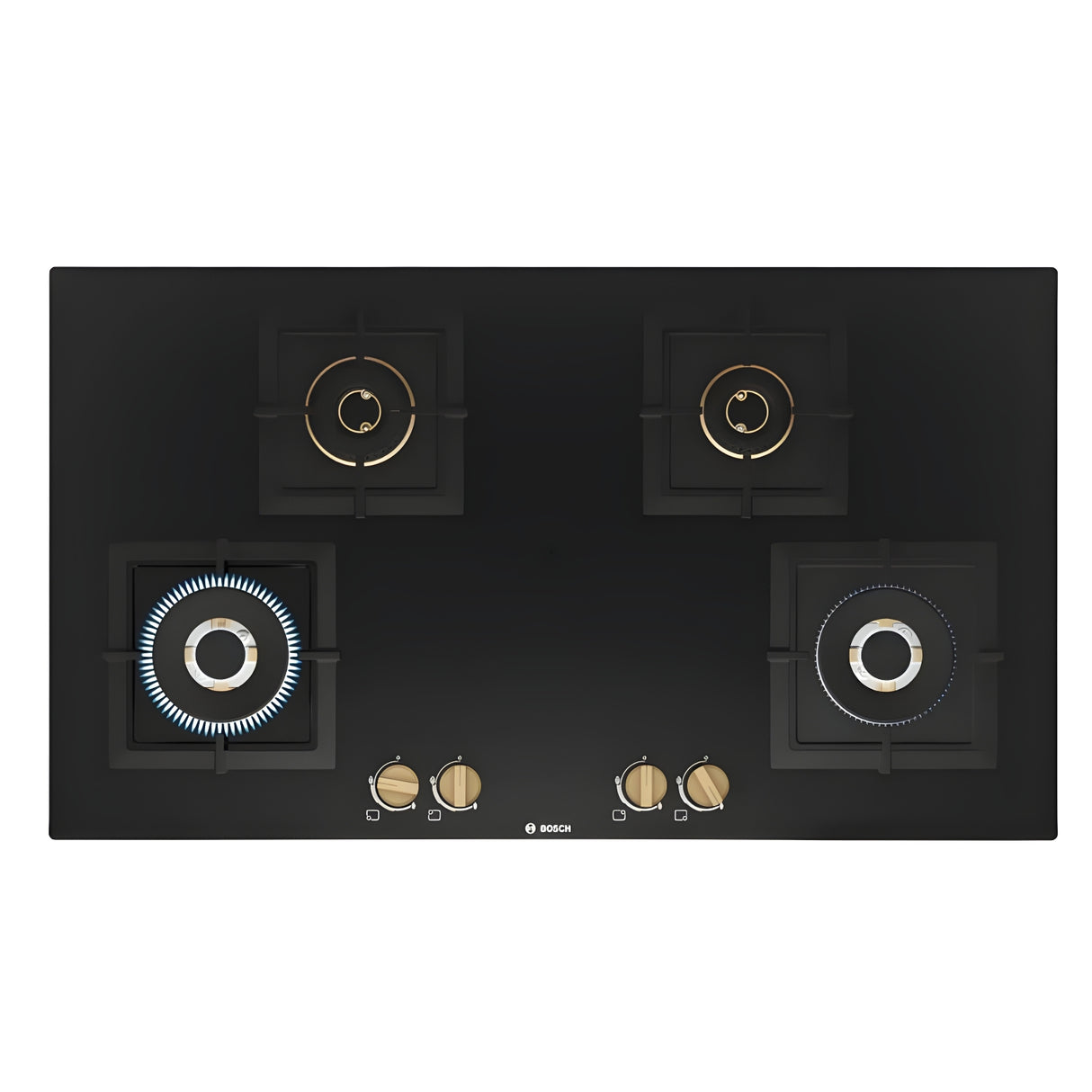 Bosch PNF9B6F20I Series 4 90 cm 4 Burner Built-in Gas Hob – Black_1