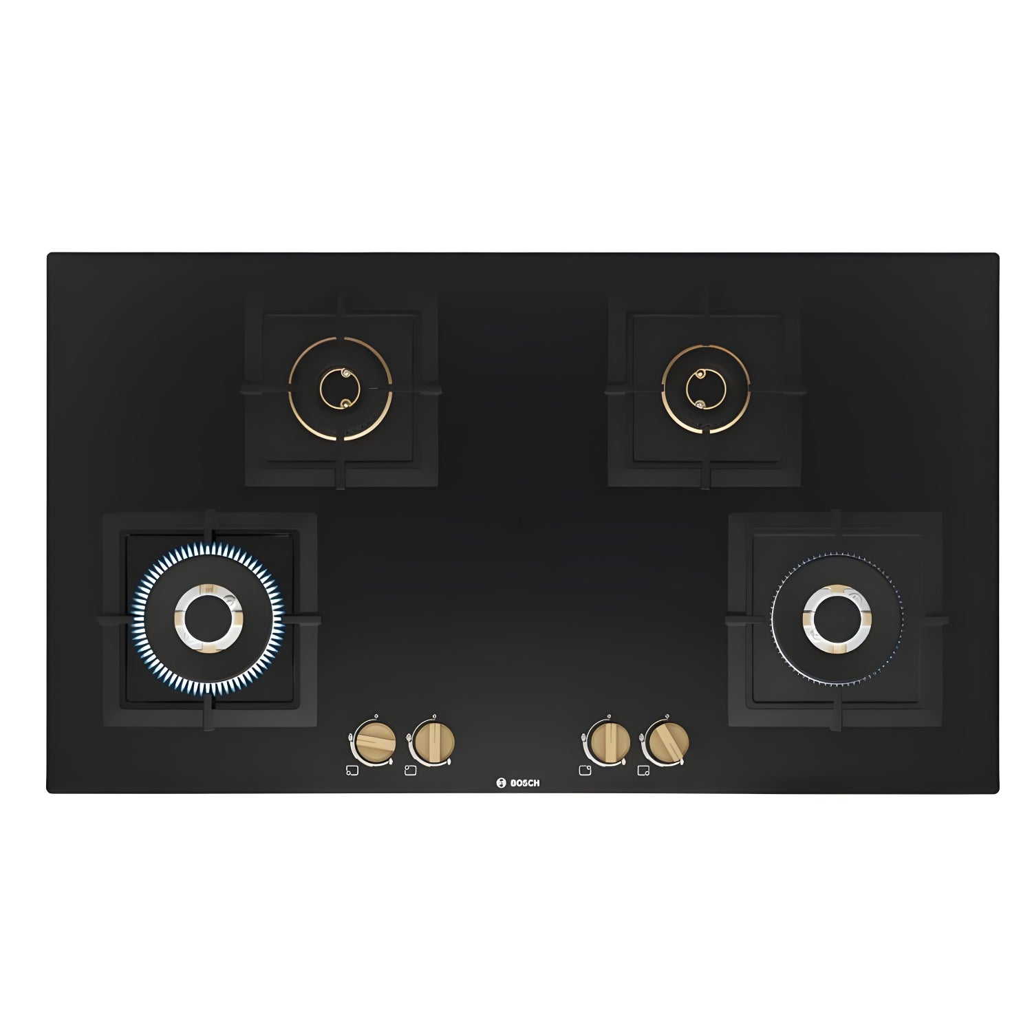 Bosch PNF9B6F20I Series 4 90 cm 4 Burner Built-in Gas Hob – Black_1