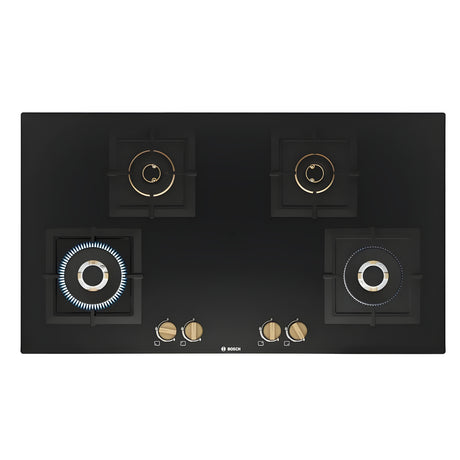 Bosch PNF9B6F20I Series 4 90 cm 4 Burner Built-in Gas Hob – Black_1