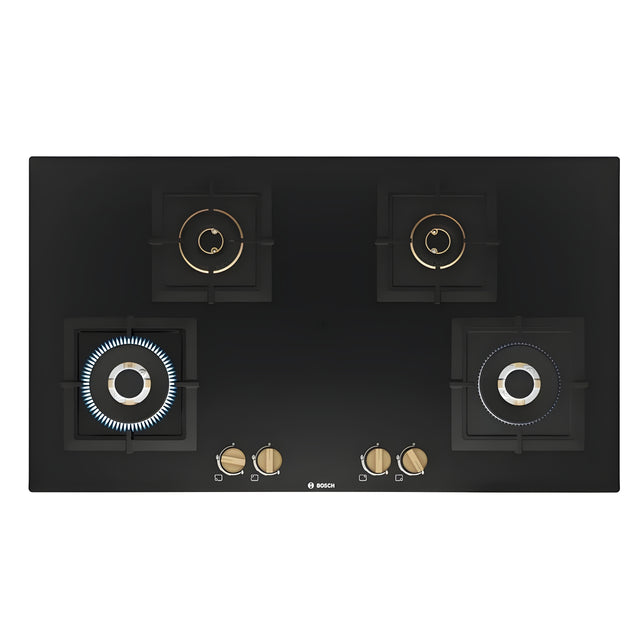 Bosch PNF9B6F20I Series 4 90 cm 4 Burner Built-in Gas Hob – Black_1