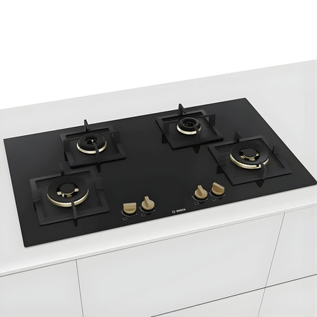 Bosch PNF9B6F20I Series 4 90 cm 4 Burner Built-in Gas Hob – Black_2