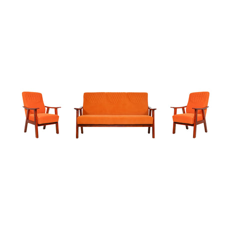 Brentwood Wooden Sofa Set (3+1+1-Seater) - Teak Finish_1
