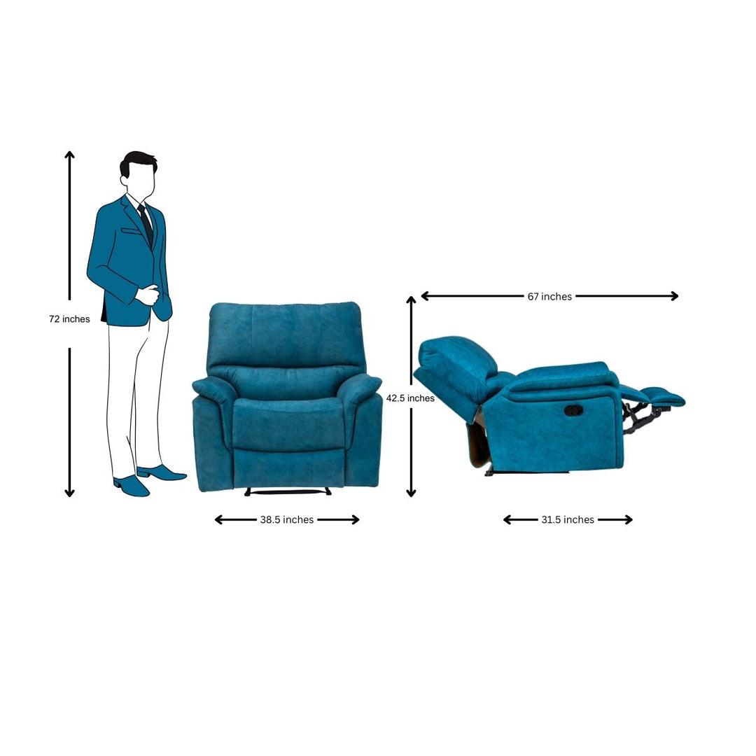 Brussels Fabric Recliner 1-Seater - Blue_9