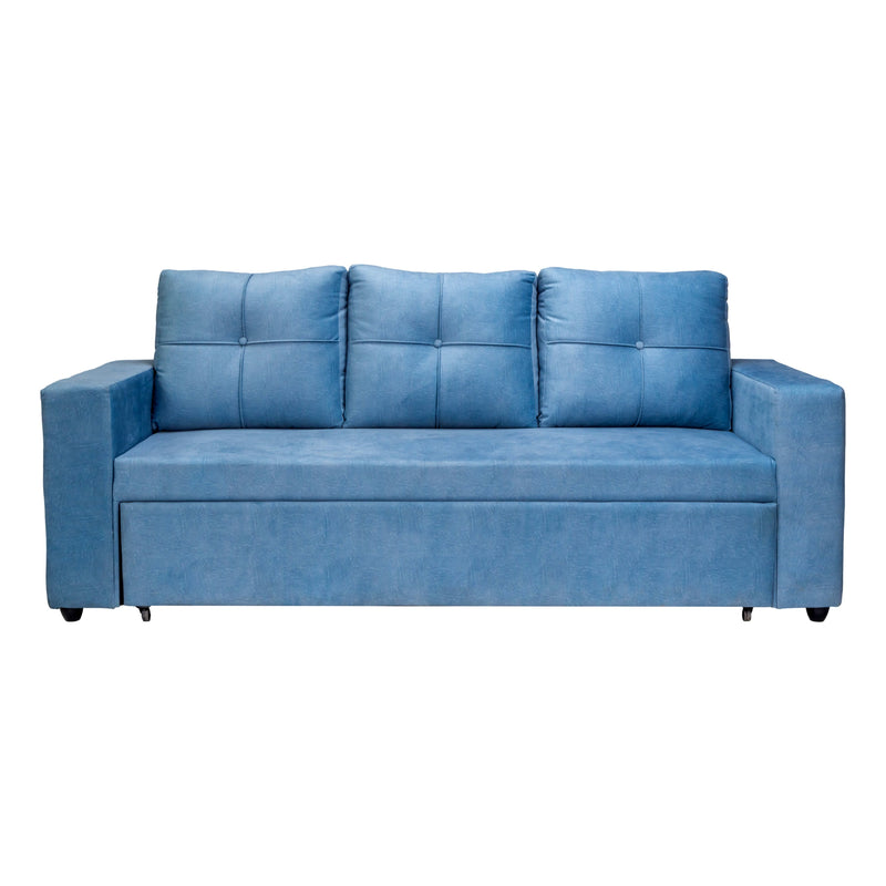 Budapest Pro Premium Fabric Sofa Cum Bed - Blue