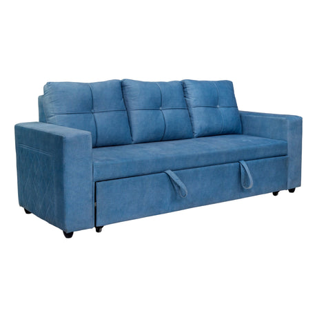 Budapest Pro Premium Fabric Sofa Cum Bed - Blue