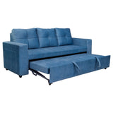 Budapest Pro Premium Fabric Sofa Cum Bed - Blue