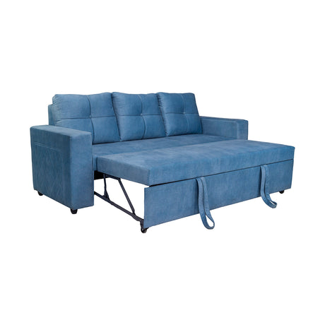 Budapest Premium Fabric Sofa Cum Bed - Blue_1