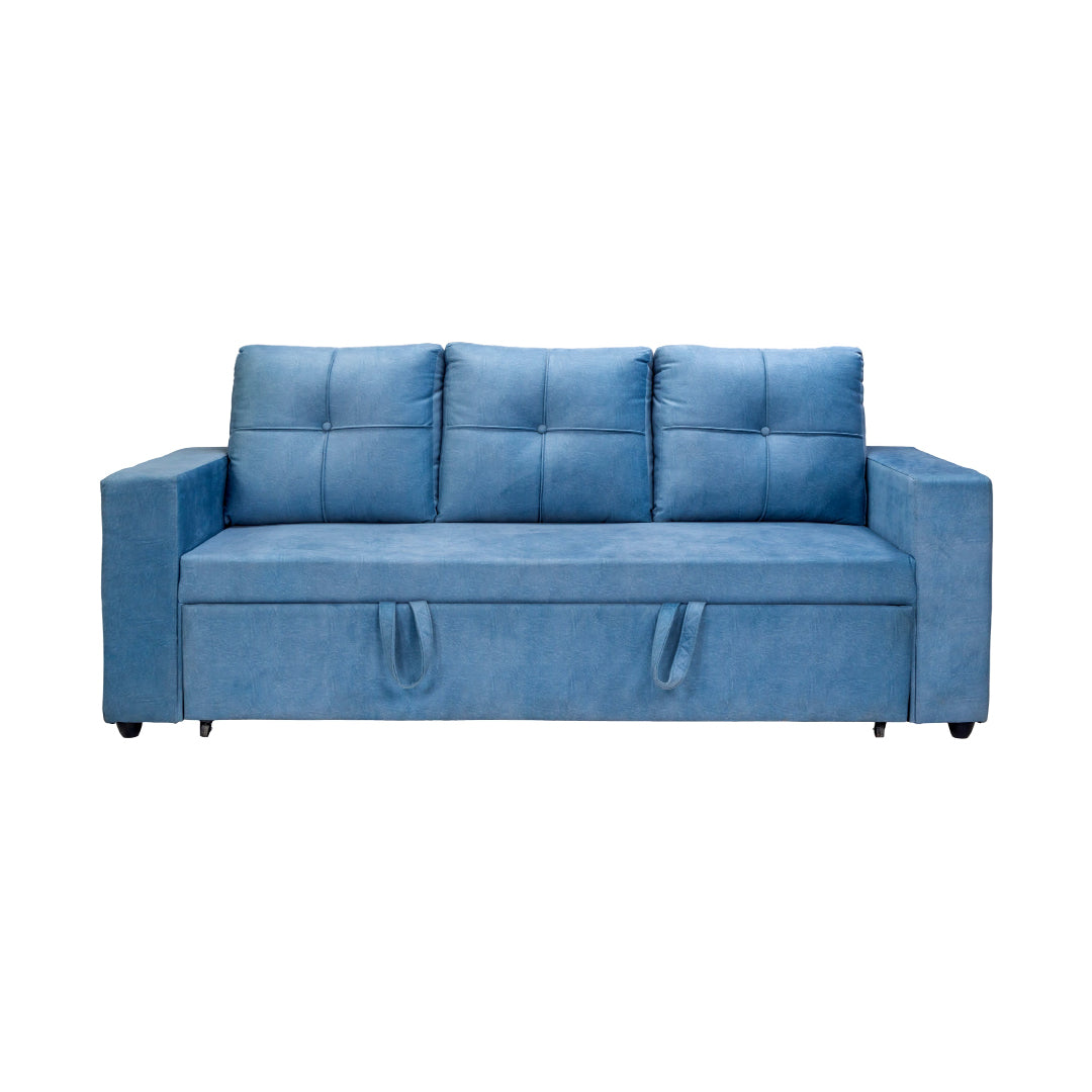 Budapest Premium Fabric Sofa Cum Bed - Blue_3