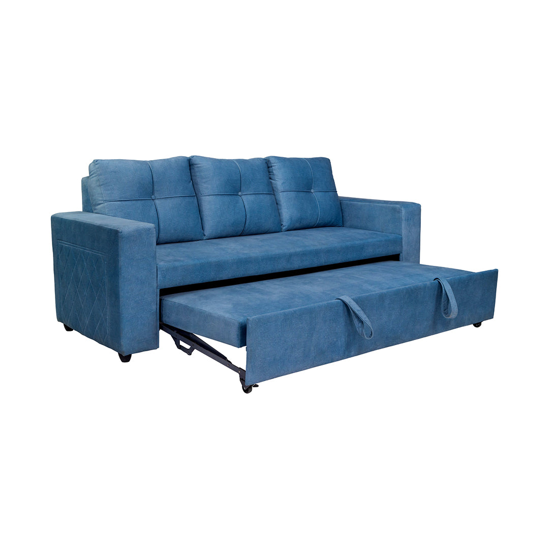 Budapest Premium Fabric Sofa Cum Bed - Blue_5