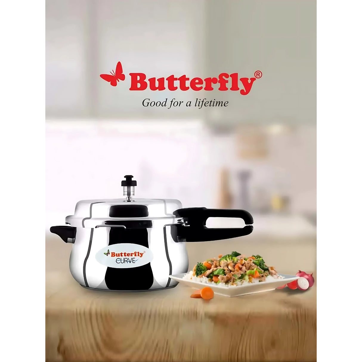 Butterfly Curve SS Pressure Cooker 5.5L