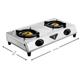 Butterfly Ace 2-Burner Stainless Steel LPG Gas Stove – Silver