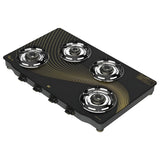 Butterfly Renz HR-Coated Brass Burners 4-Burner Glass Top LPG Gas Stove – Black