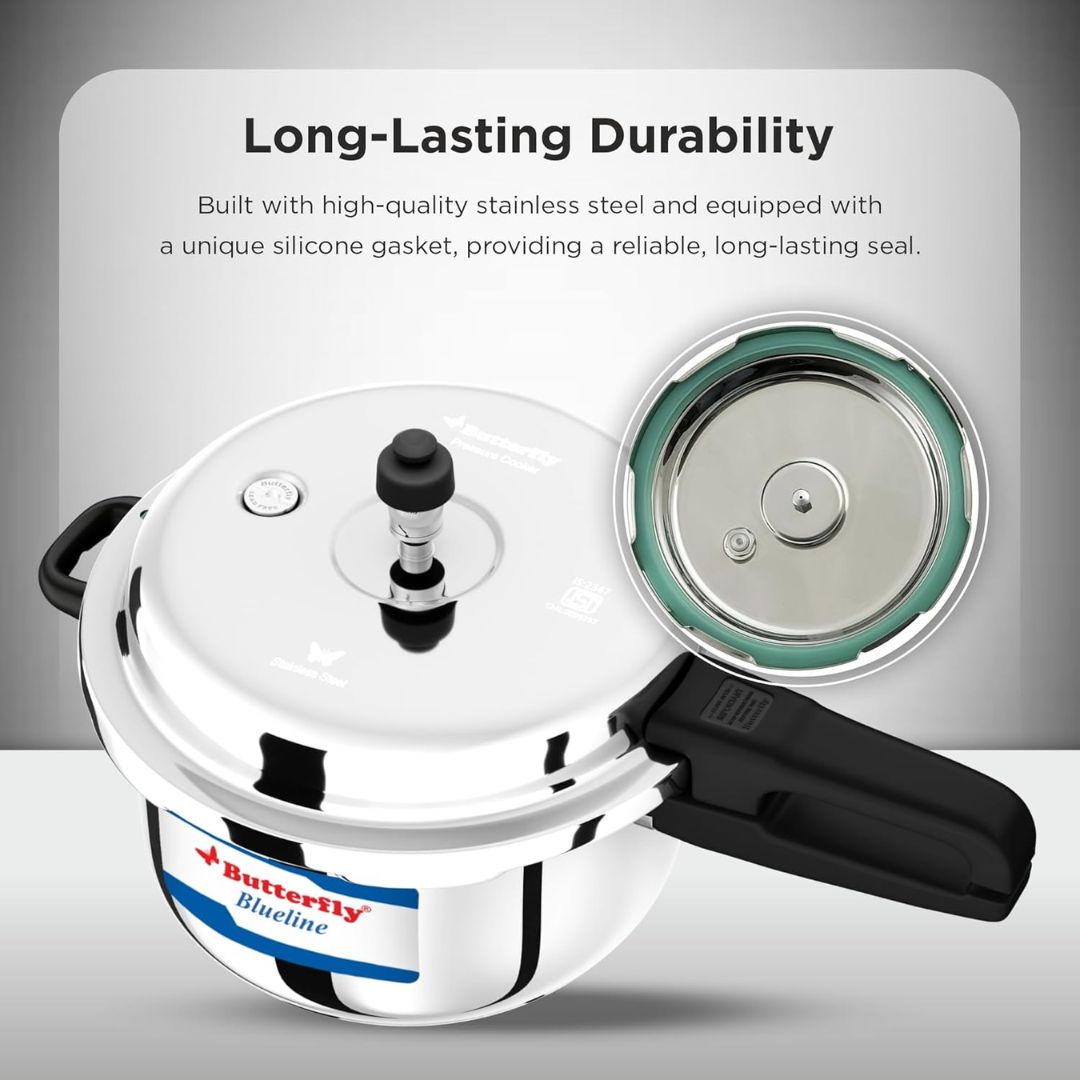 Butterfly Blue Line Stainless Steel Pressure Cooker 5 L_Features 3