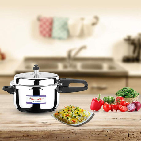 Butterfly Blue Line Stainless Steel Pressure Cooker 5 L_Front View 2