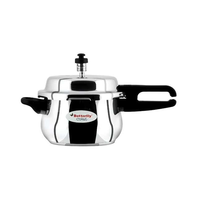 Butterfly Curve SS Pressure Cooker 3 L_Front View