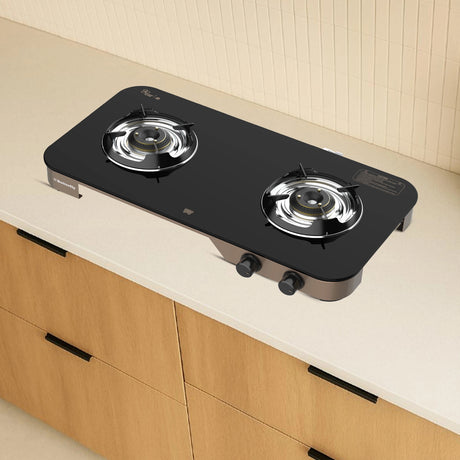 Butterfly GT Aeroline 2 Burner Glass Top Gas Stove - Black_2
