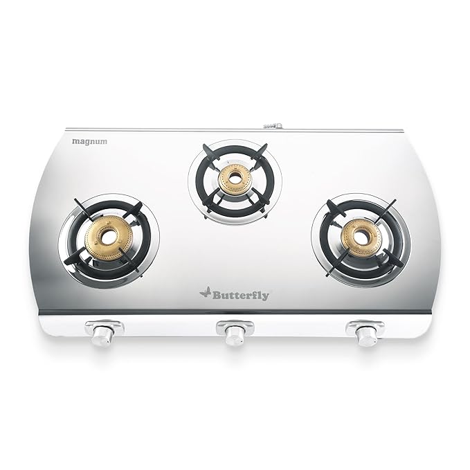 Butterfly Magnum 3Burner  Gas Stove - Silver_1