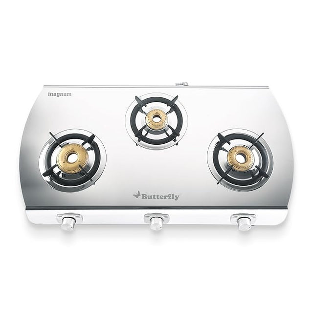 Butterfly Magnum 3Burner  Gas Stove - Silver_1