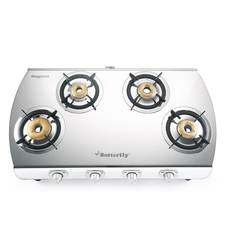 Butterfly Magnum 4-Burner Stainless steel LPG Gas Stove – Silver_1