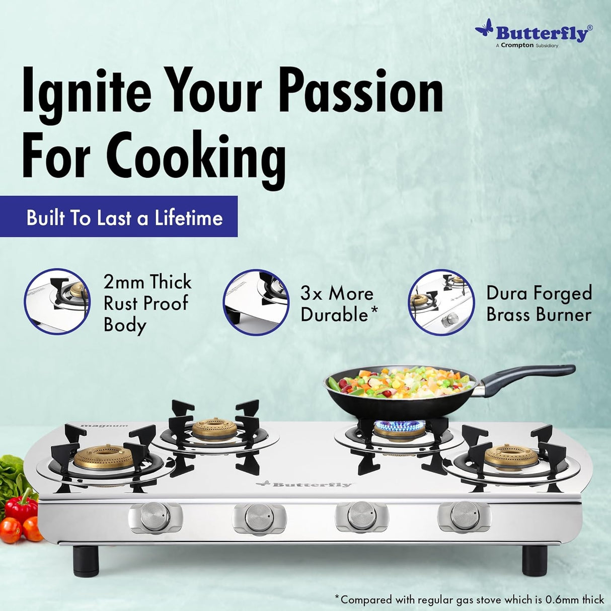 Butterfly Magnum 4-Burner Stainless steel LPG Gas Stove – Silver_5