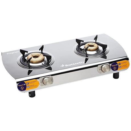 Butterfly Magnum Premium Stainless Steel 2-Burner LPG Gas Stove  – Silver_2