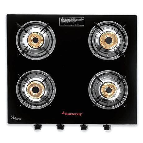 Butterfly Quadro 4-Burner Glass-Top Gas Stove – Black_2