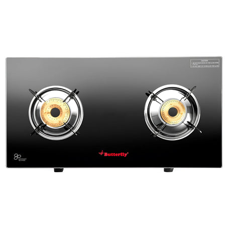 Butterfly Radiant Jumbo 2-Burner Glass-Top Gas Stove – Black and Silver_2