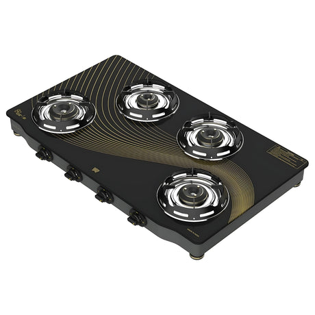 Butterfly Renz HR-Coated Brass Burners 4-Burner Glass Top LPG Gas Stove – Black_2