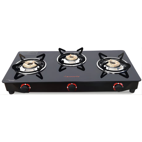 Butterfly Trio 3 Burner Manual Gas Stove - Black_1