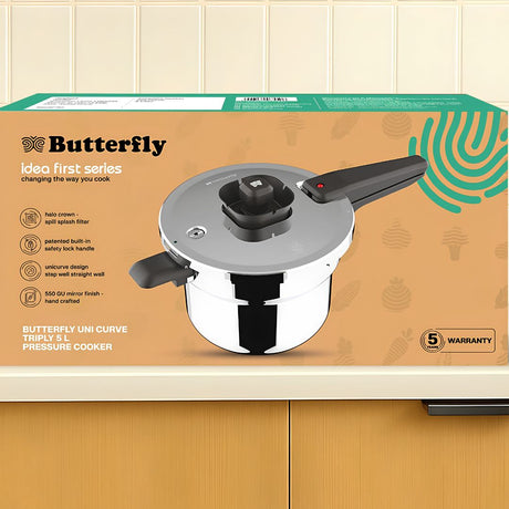 Butterfly Uni Curve Triply Stainless Steel Pressure Cooker 5 L_Features 2