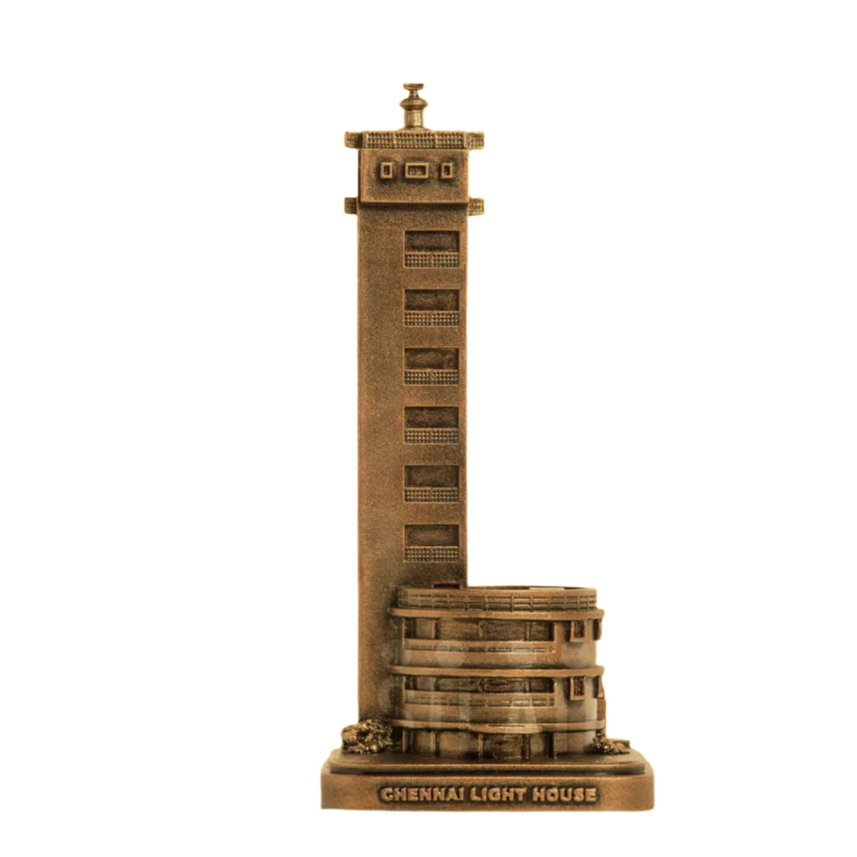 Chennai Lighthouse Marina 8 In Sculpture - Antique Bronze