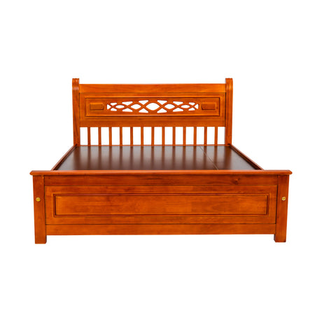 Settle Cairo Classic Wooden Bed Queen Size - Teak Finish