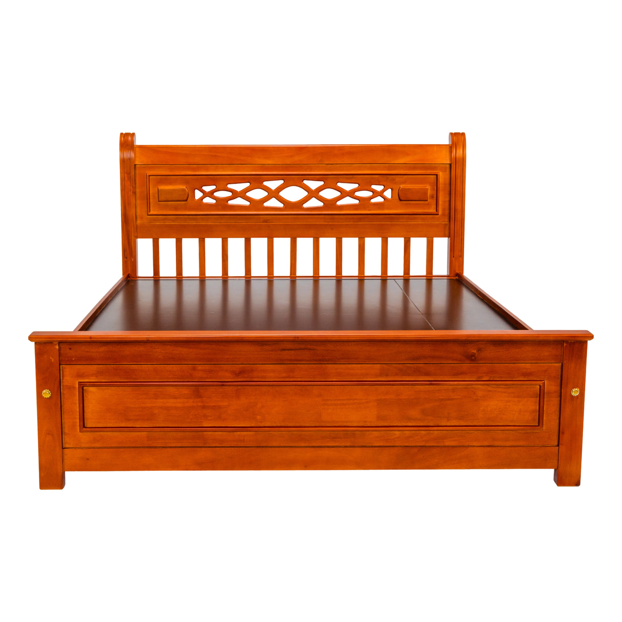 Cairo Pro Classic Wooden Bed Queen Size - Teak Finish