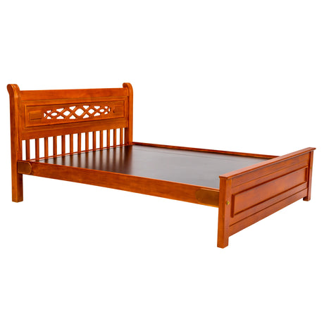 Cairo Pro Classic Wooden Bed King Size - Teak Finish