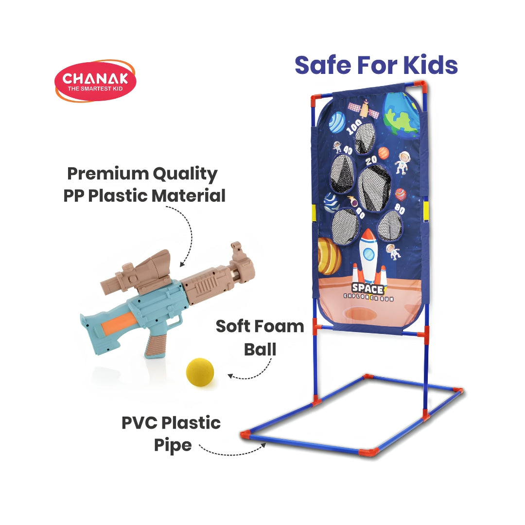 Chanak Space Explorer Air Gun 2 Blasters and Scoring Net Set - Brown and Green_2
