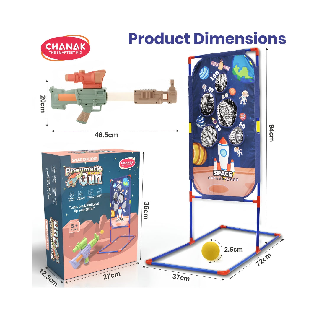 Chanak Space Explorer Air Gun 2 Blasters and Scoring Net Set - Brown and Green_3