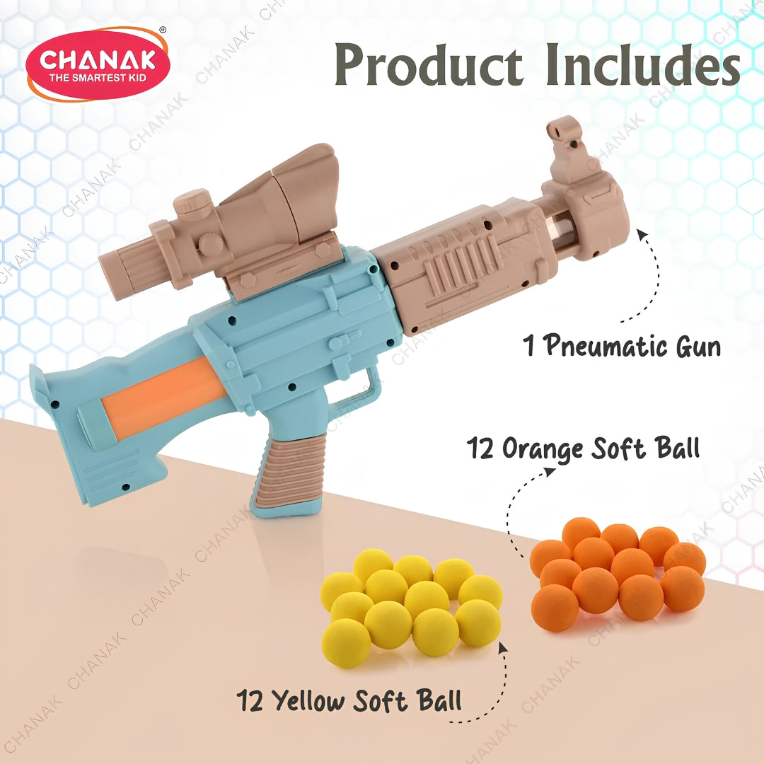 Chanak Space Explorer Air Gun 2 Blasters and Scoring Net Set - Brown and Green_4