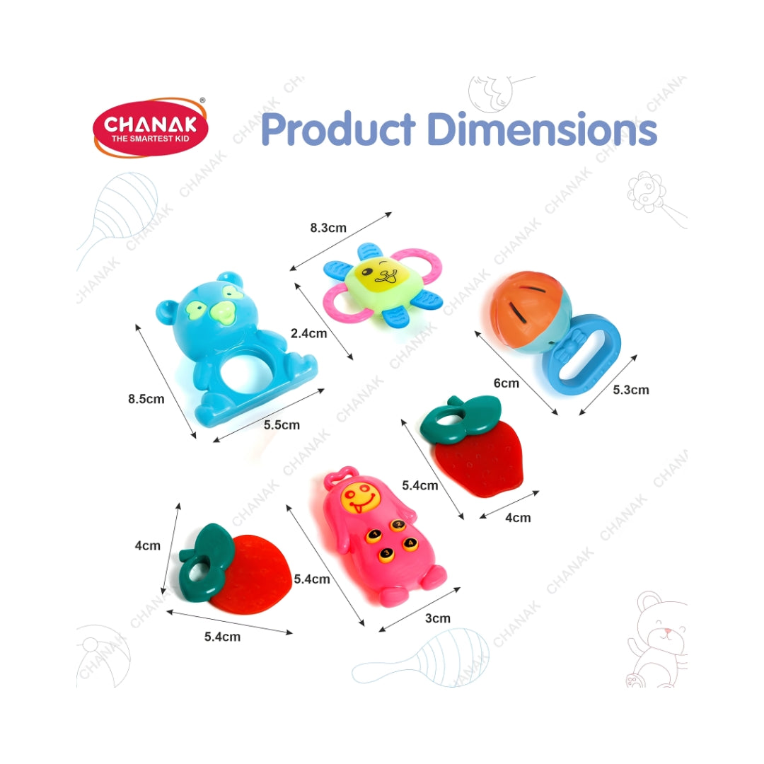 Chanak Baby Kinder Rattles 6 PCS Set Product Dimension_3