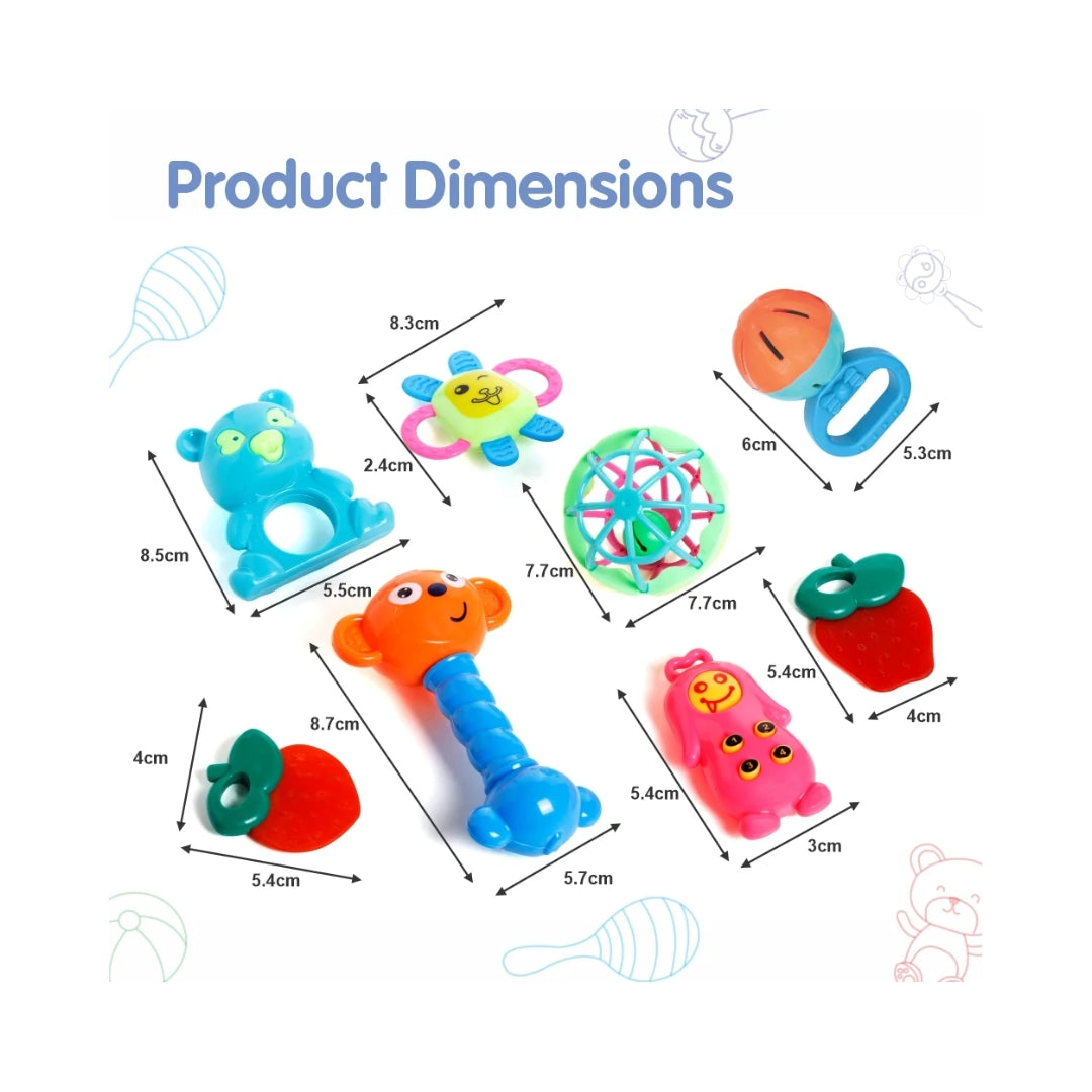 Chanak Baby Kinder Rattles 8 PCS Set Dimension_3