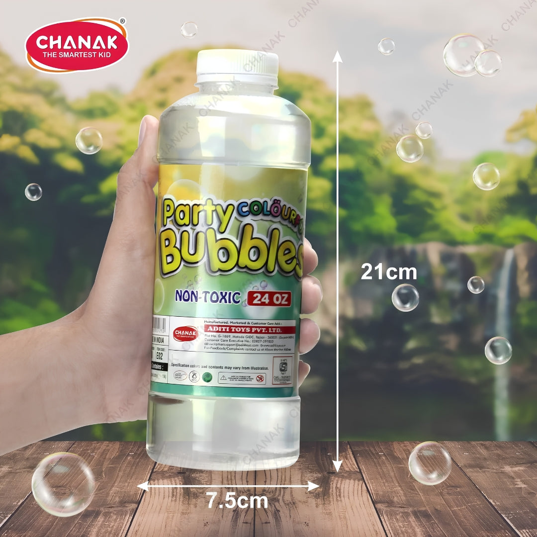 Chanak Party Colours Bubbles Liquid Solution Bottle - 750 ml Dimension_3
