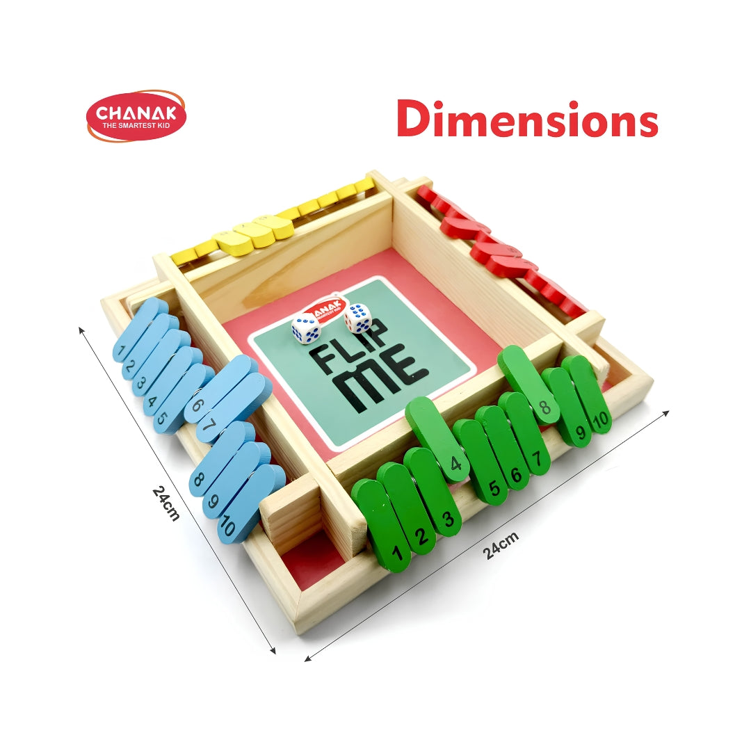 Chanak Shut The Wooden Box Dice Flip Me Game Dimension_2