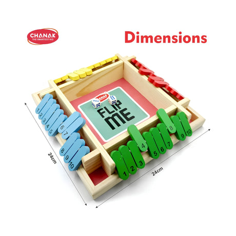 Chanak Shut The Wooden Box Dice Flip Me Game Dimension_2