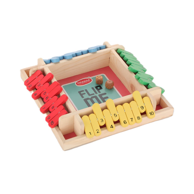 Chanak Shut The Wooden Box Dice Flip Me Game Front View_1